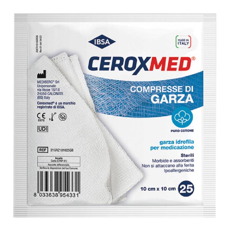 GARZA CEROXMED 10X10CM 25PZ